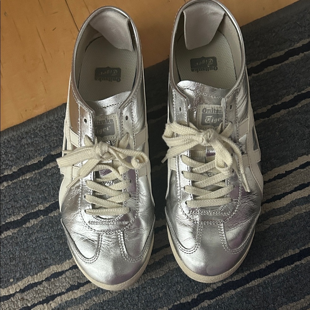 Onitsuka Tiger by Asics Women's Metallic Silver Sneakers